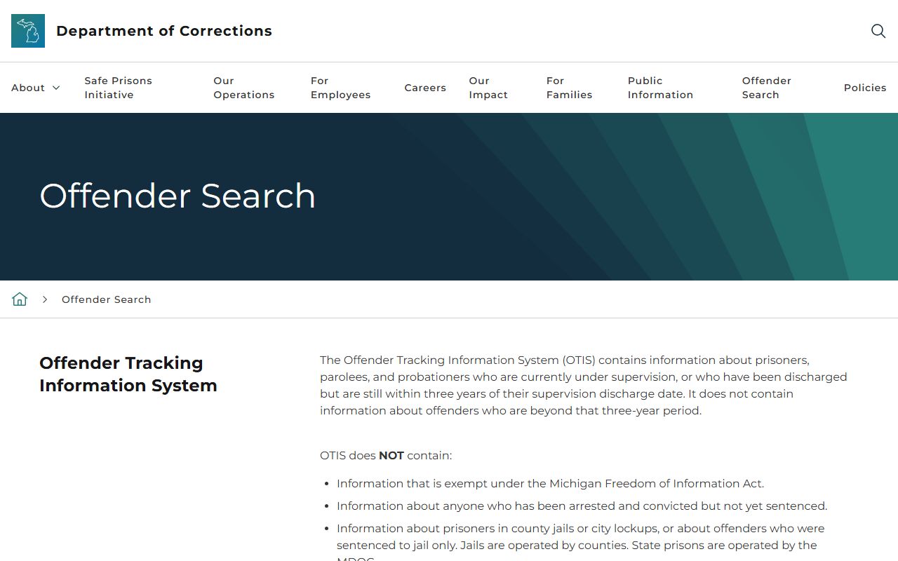 St. Clair County inmate population MDOC OTIS state prisoner lookup
